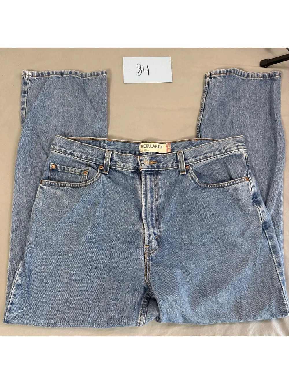 Levi's 505 Regular Fit Blue Denim Jeans W38 L29